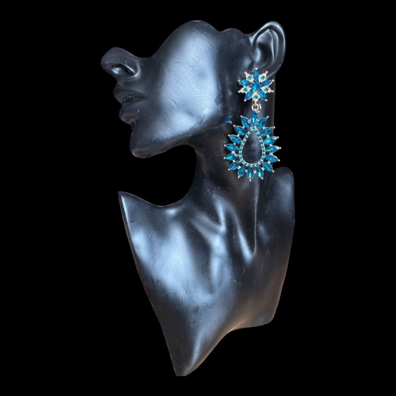 Boucles d’oreilles Camina or strass 8cm | Vicorne Competitor